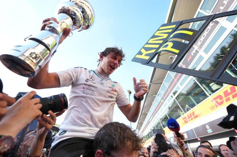 F1 leader Kimi Antonelli wins Italian GP after epic charge from the back