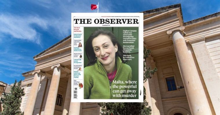 Daphne Caruana Galizia Case Makes The Observer Front Page