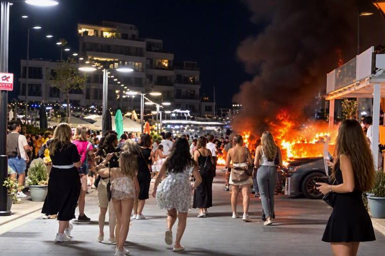 Chaos on Marsalforn promenade as man injured in fire